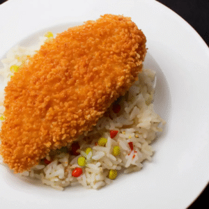 Breaded Chicken with Fluffy Rice