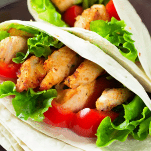 Chicken and vegetable wraps
